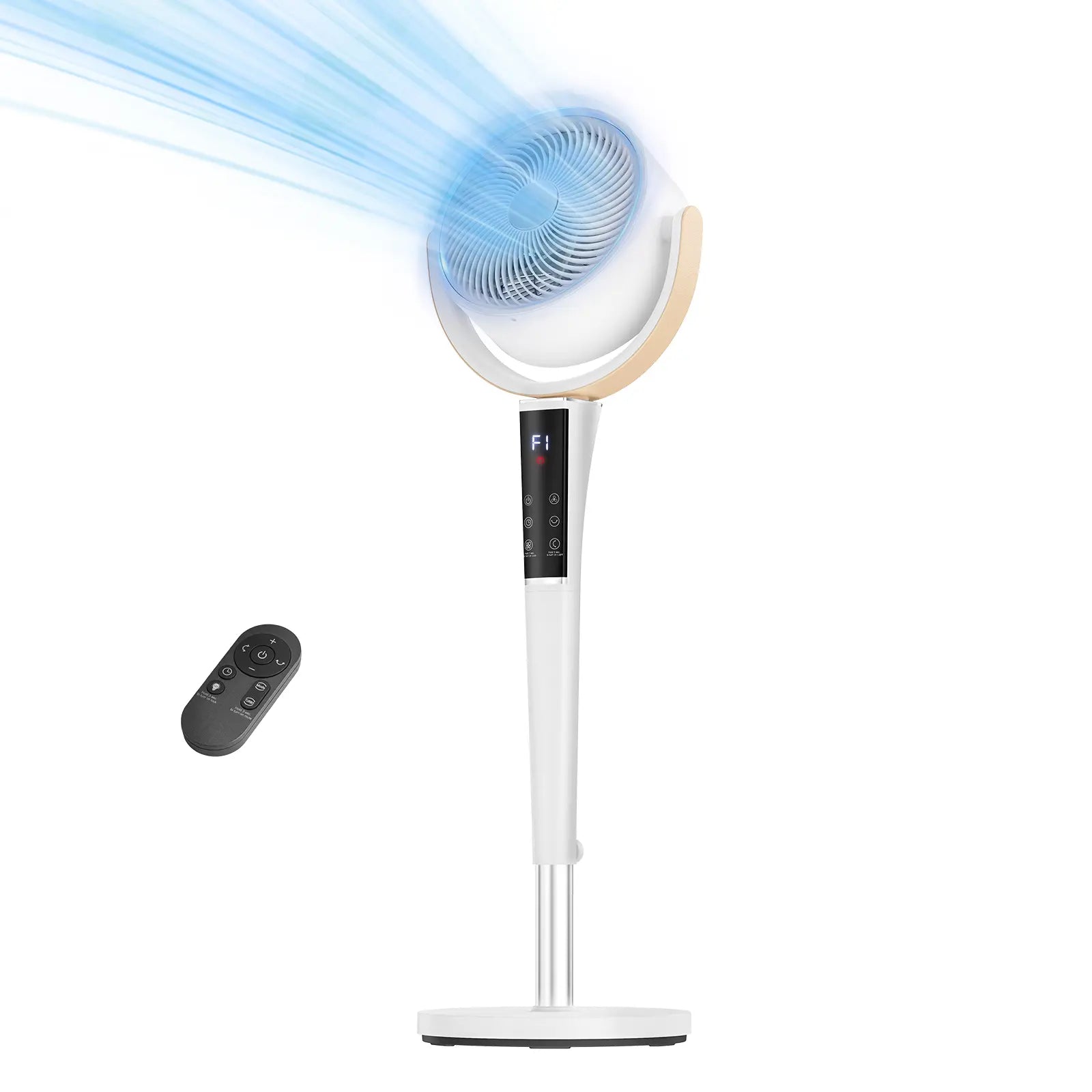 Quiet Adjustable Pedestal Fan with Remote 15 Speeds Oscillating Standing Fan for Bedroom and Home