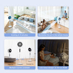 Corebreeze R432 Standing Oscillating Fan for Home, Circulator with Remote, 82ft, 20dB, DC Motor, 9 Speeds, Sensor, Timer, Pedestal & Tabletop mode