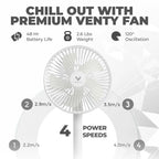 Venty Fan Portable Fan & Rechargeable - Your Ultimate Cool Companion