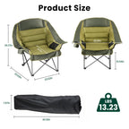 Heavy Duty Camp Chair with 2 Cup Holders & Side Pockets – Folds into Carry Bag