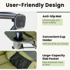 Heavy Duty Camp Chair with 2 Cup Holders & Side Pockets – Folds into Carry Bag