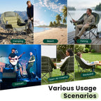 Heavy Duty Camp Chair with 2 Cup Holders & Side Pockets – Folds into Carry Bag